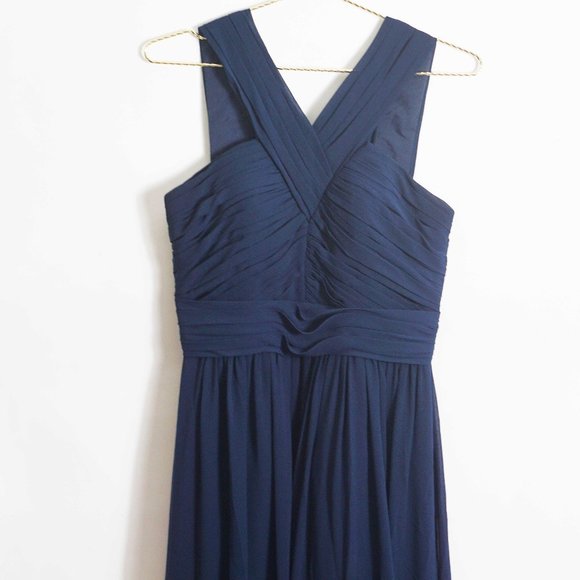 Bill Levkoff Sleeveless A-Line Navy Gown 6 - Picture 3 of 5